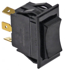 rocker switch 37x21mm black 1CO 250V 10A with neutral position connection male faston 6.3mm