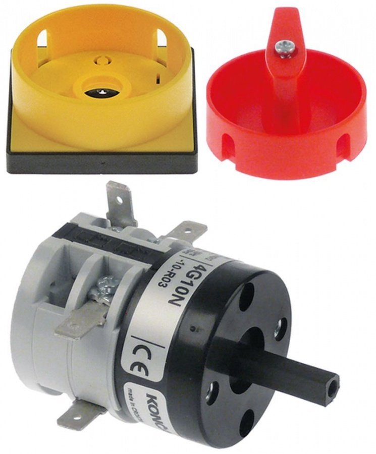 rotary switch sets of contacts 2 0-1 3NO type  600V 20A shaft ø 6x6mm shaft L 20mm shaft square