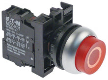 momentary push switch mounting ø 22mm red 1NC 230V 6A OFF connection screw
