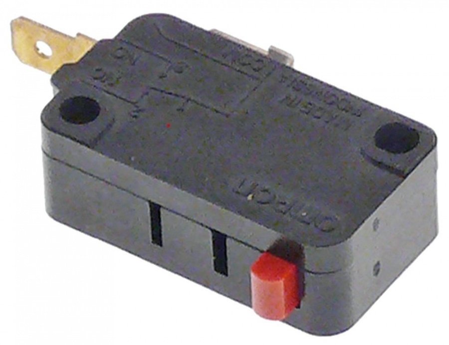 microswitch with plunger 250V 16A 1NO connection male faston 4,8mm
