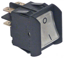 rocker switch 28x22mm white 2NO 250V 16A illuminated 0-1 connection male faston 6,3mm