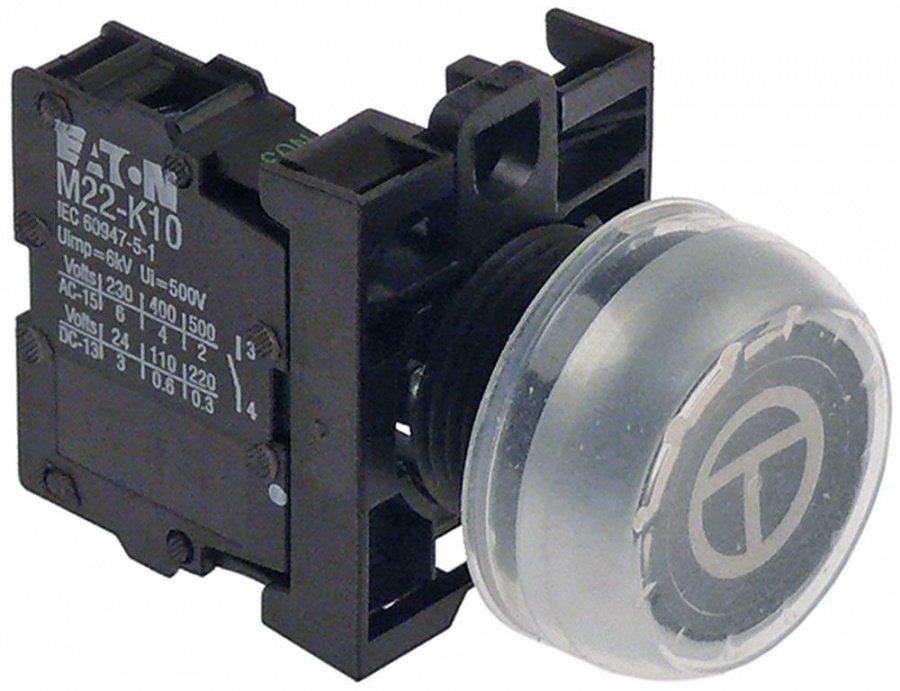 intrerupator fara retinere ø22mm negru 1NO scriere la calculator cu revenire