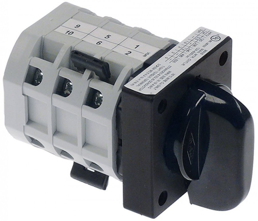 comutator rotativ poziții 3 1-0-2 cu revenire seturi de contacte 6 tip CR012V048 690V 12A