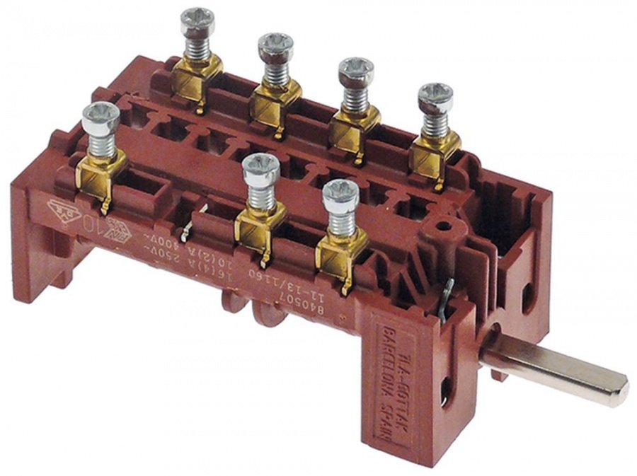 intrerupator cu came 4 poziții de operare 5NO secvenȚĂ de comutare 0-1-2-3 16A ax ø 6x4,6mm