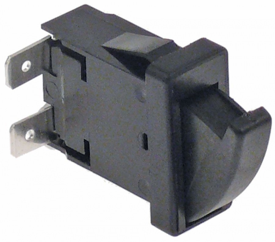 microintrerupator cu buton 250V 0.3A 1NO racord fișă plată masculină 6,3mm L 26x12mm