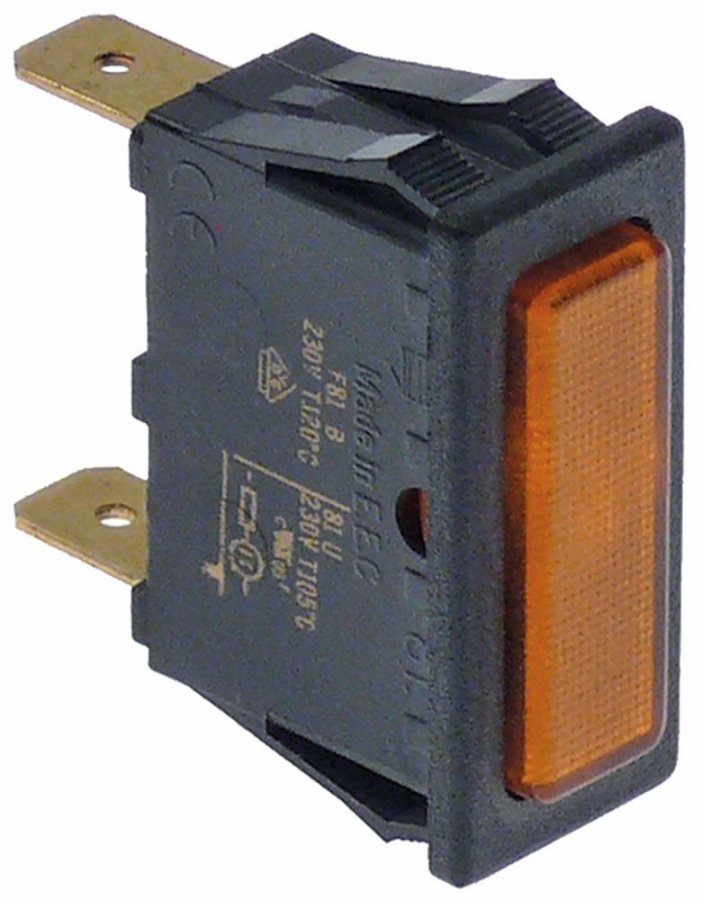 bec de semnalizare dimensiuni de montajmm 230V racord fișă plată masculină 6,3mm rez.temp. 105°C