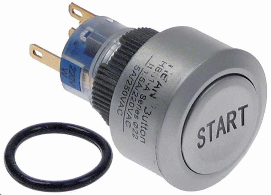 Intrerupator fara retinere, 220 V, 5 A, 1NO/1NC, montare ø 22 mm - 348220