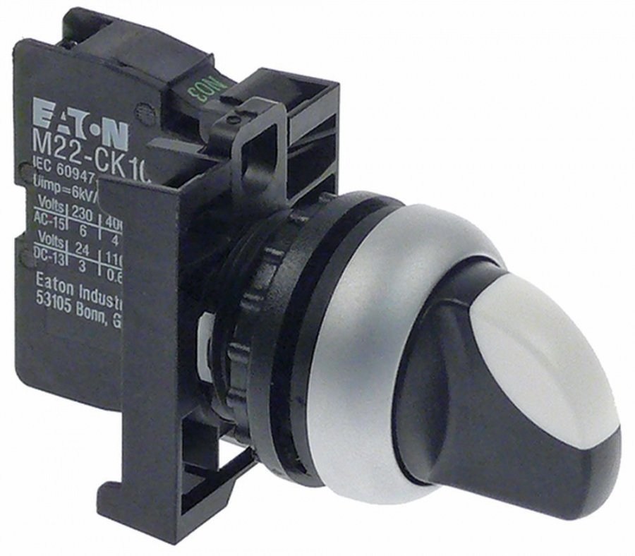 comutator selectiv ø22mm argint/alb 0°-45° 1NO cu reținere secvenȚĂ de comutare 0-1