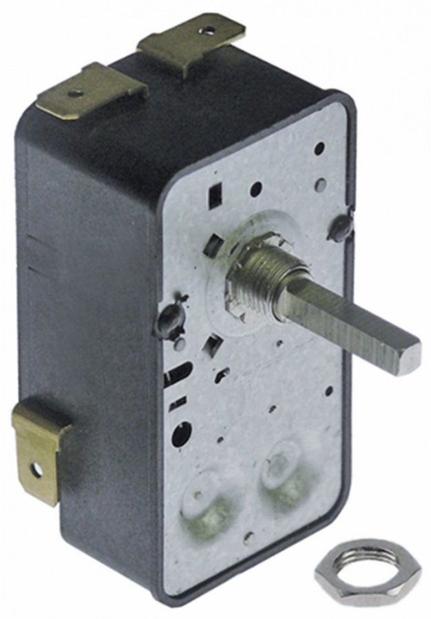 Timer mecanic 15 minute, contacte 2 NO, 16 A, 250 V, ax patrat 3,5 x 3,5 mm - 350028
