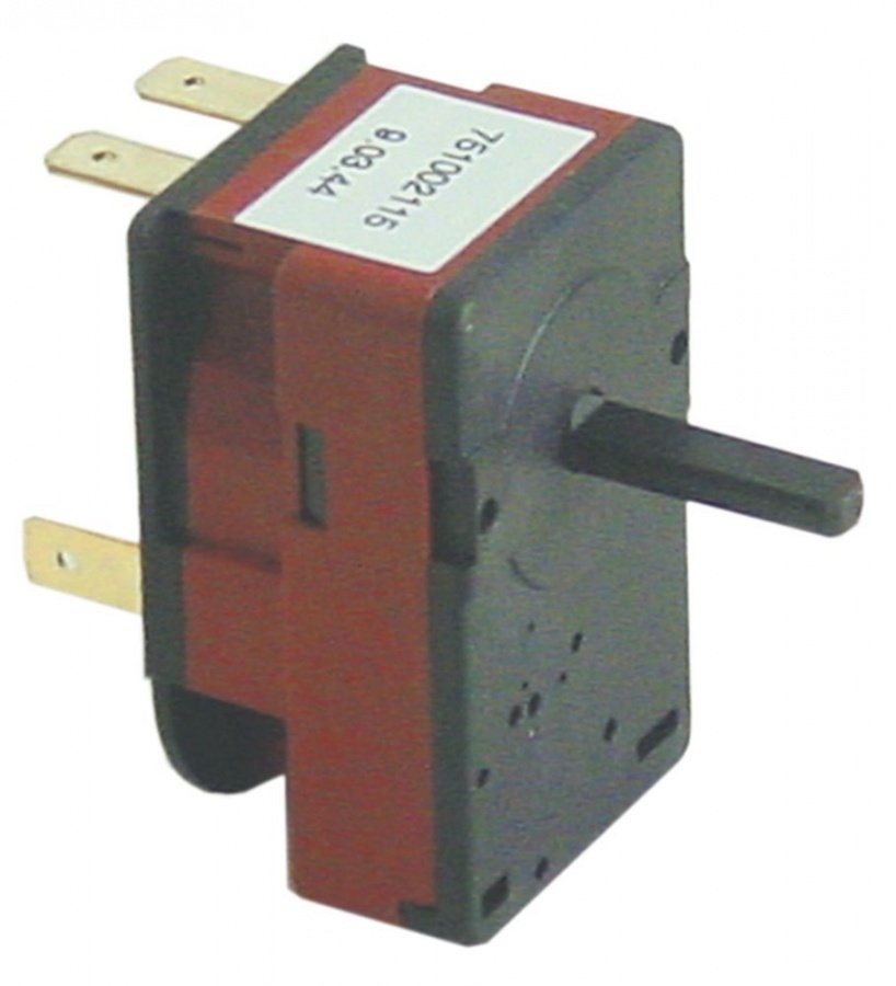 Timer mecanic 15 minute, contacte 2 NO, 16 A, 250 V, forma  ax "D" ø 6 x 4,6 mm - 350044