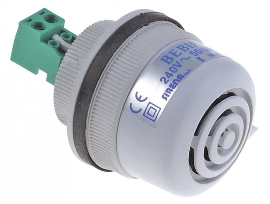 alarm device 240VAC ø 40mm 1 hole fixing mounting thread M12 82dB protection IP54