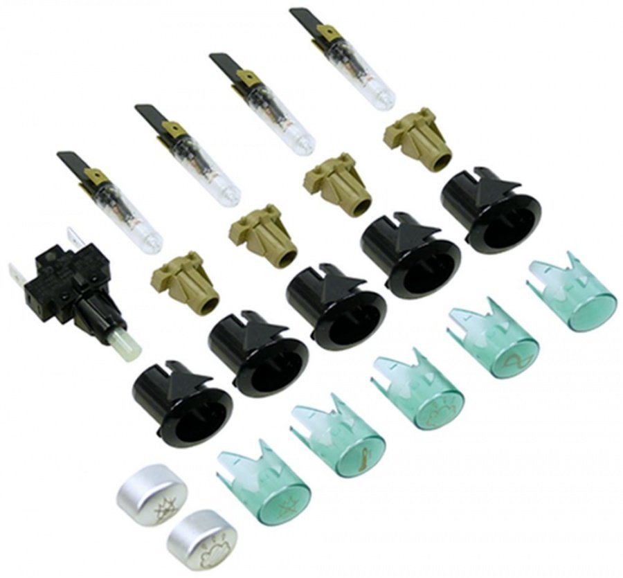 indicator lamps set 230V green connection male faston 6.3mm 20.6x16.4mm