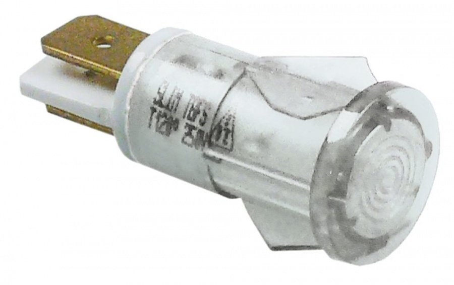 indicator light clear 230 V connection male faston 6.3mm Qty 5  pcs ø12mm