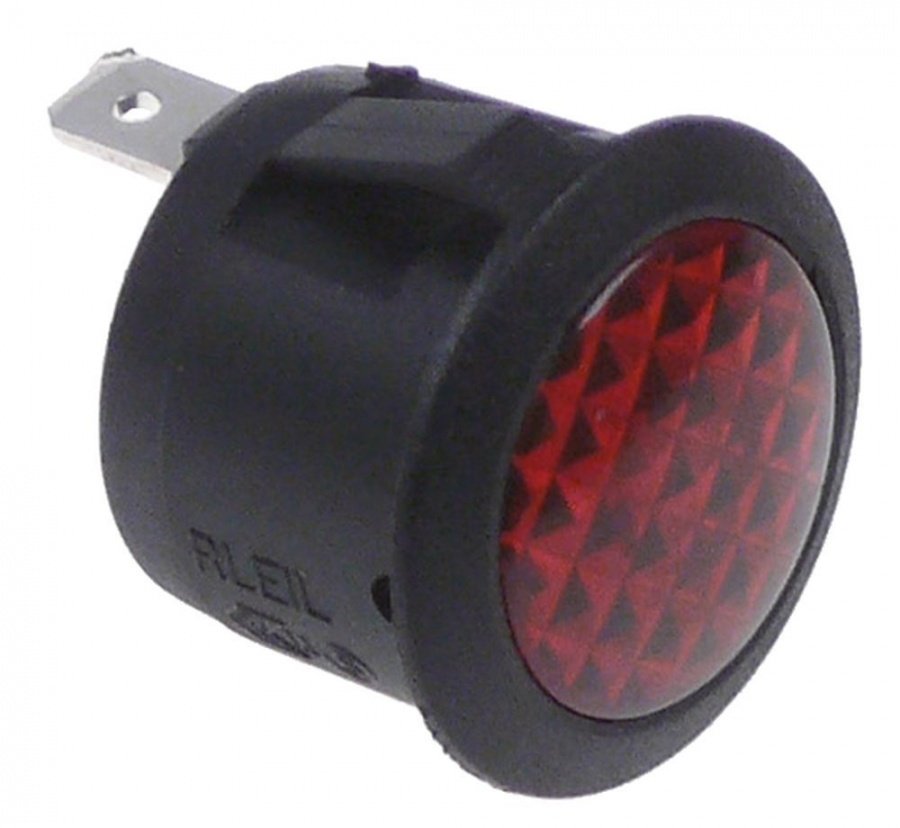 indicator light ø 20mm 250V red connection male faston 4,8mm temp.-resist. 105°C