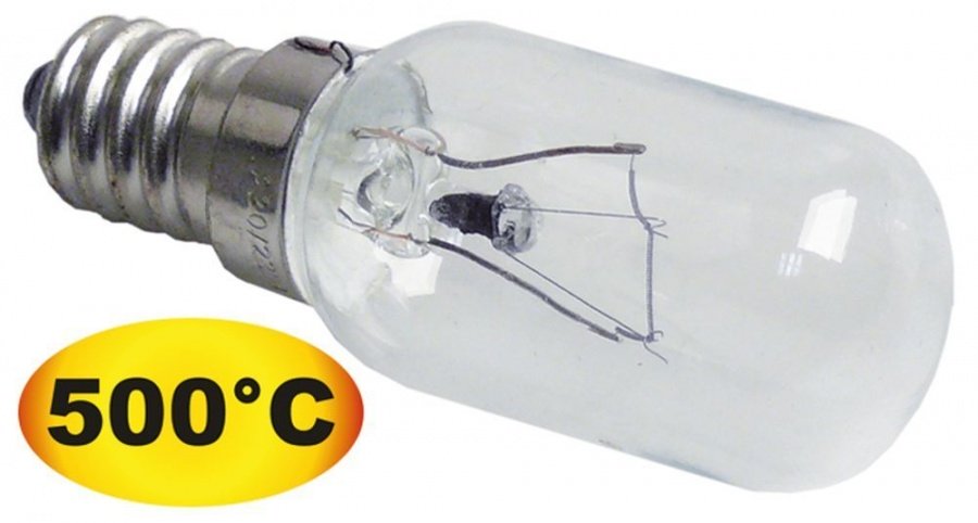 Bec cuptor E14, 40 W, 230 V, t.max. 500°C, ø 25 mm, L 70 mm - 357118