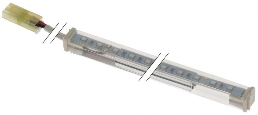 bară LED L 400mm L 12mm Î 12mm 24V albastru număr de lămpi 30 lungime cablu 280mm