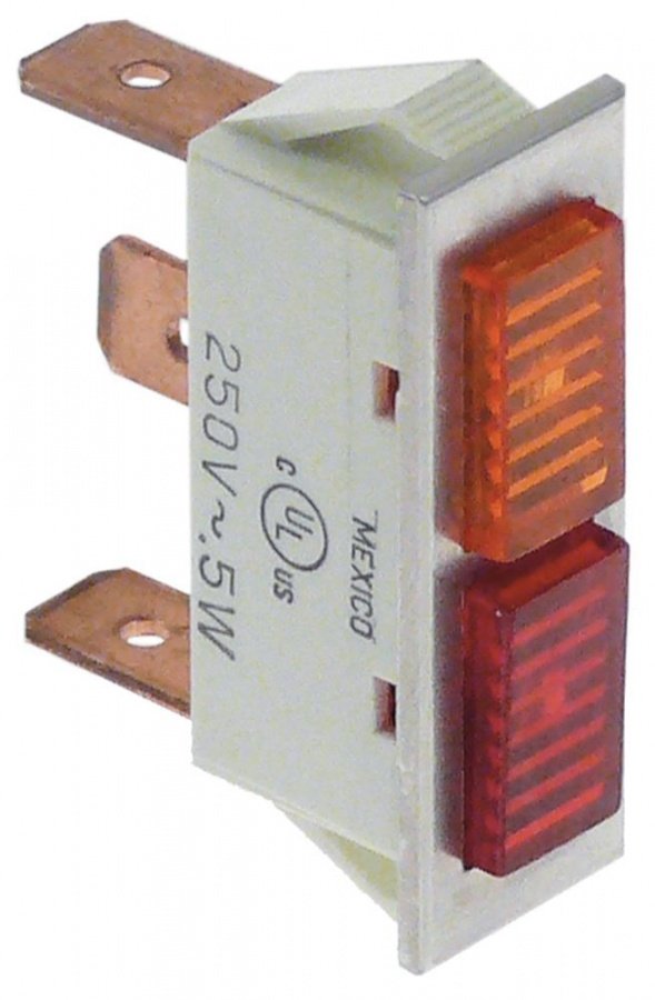 bec de semnalizare dimensiuni de montaj 34x10mm roșu/portocaliu 250V