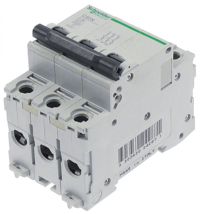 line circuit breaker 3-pole 32 A tripping type C rated 400 V connection screw