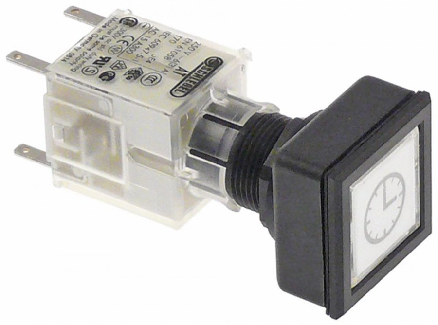 momentary switch 23,1x23,1mm white square 1NO/1NC type AT sequence 0-1 clock
