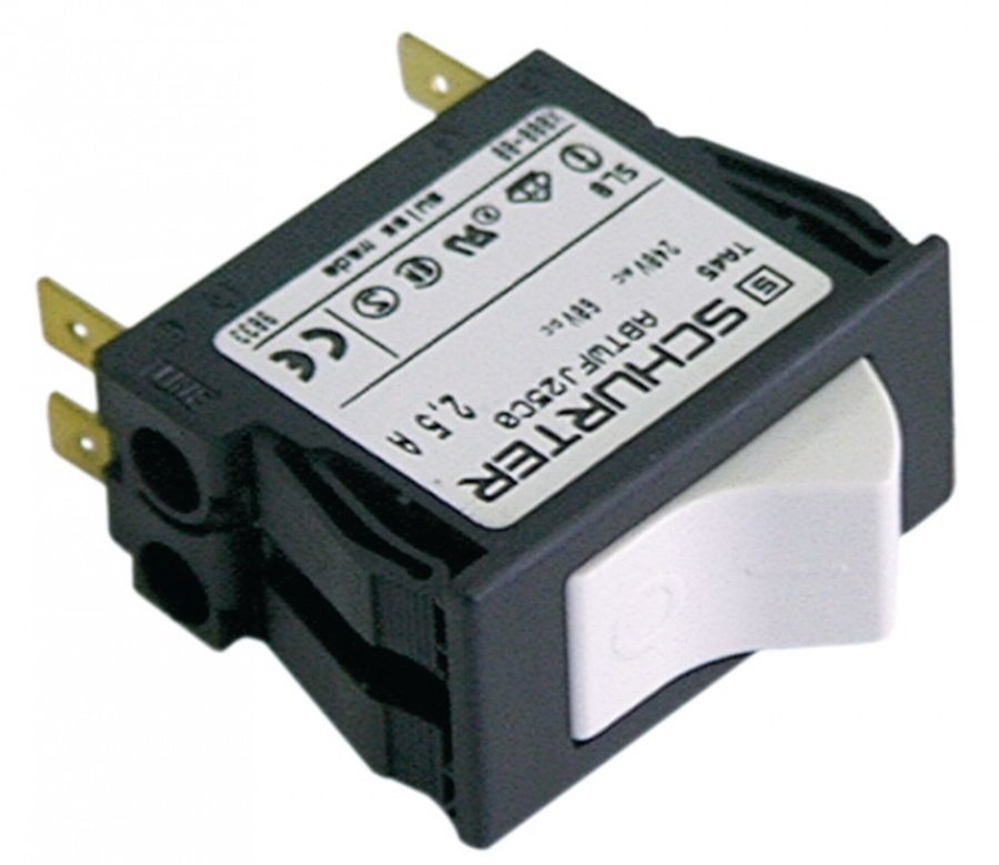 overload switch drop-away current 2,5A connection male faston 6,3mm