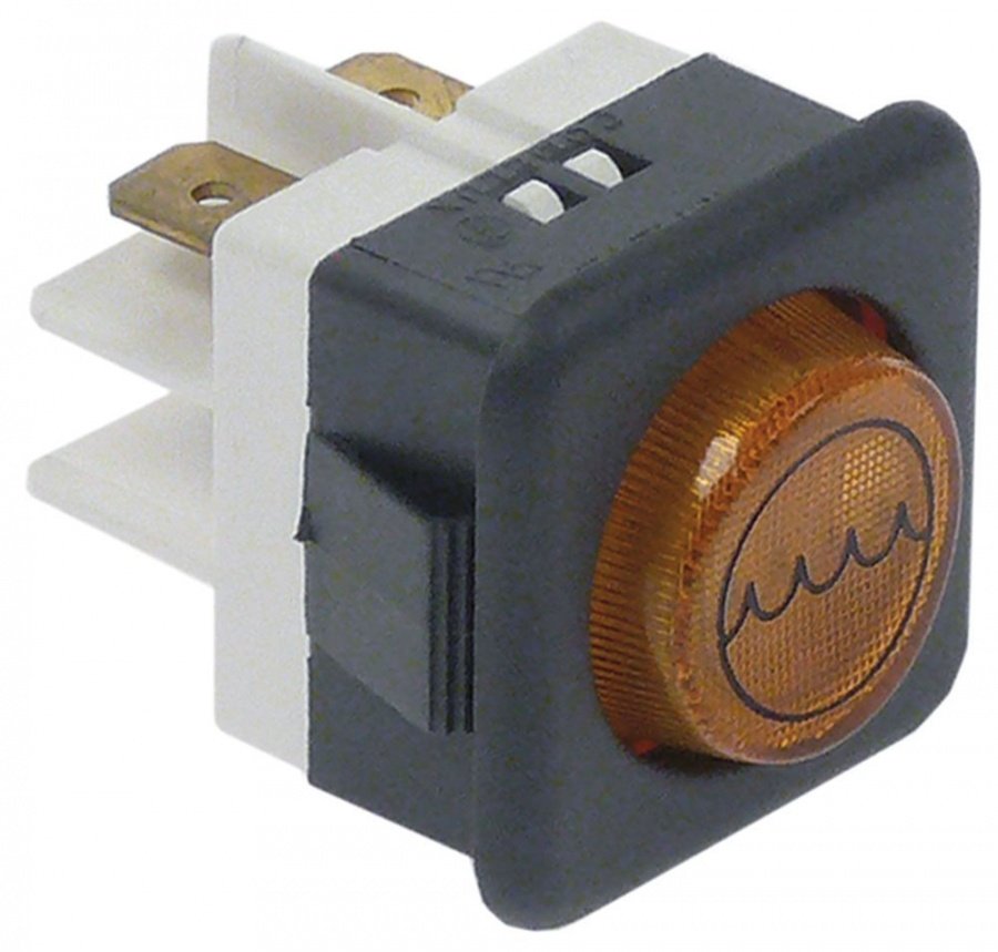 indicator lamp 26,5x25,5mm 230V yellow - Code 359011