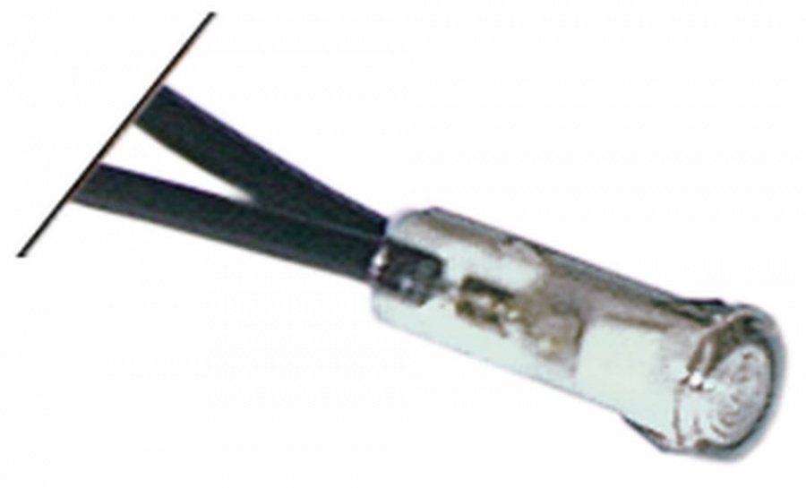 Lampa de semnalizare ø 6 mm, 230 V, alb, cablu 400 mm - 359037