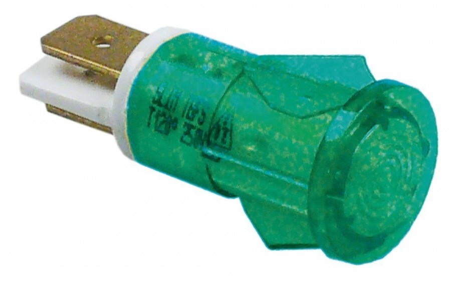 Lampa indicatoare - martor verde, 24 V, orificiu de montare ø 13 mm, ext. ø 15 mm, t. max. 120°C - 359119