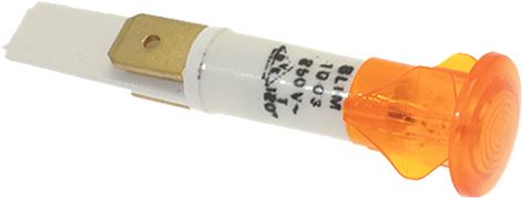 Lampa indicatoare galbena, 230V, montare ø 10 mm, cap ø 13.5 mm - 359140