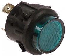 indicator lamp ø 25 mm 220 V green connection flat plug 6,3mm temp.-resist. 85°C - Code 359204