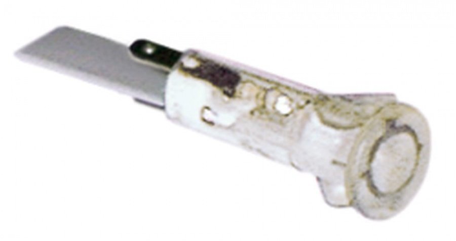 indicator lamp ø 10 mm 230 V clear connection flat plug 2,8mm - Code 359232