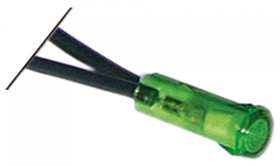 indicator lamp ø 6mm 24V green cable length 150mm - Code 359284