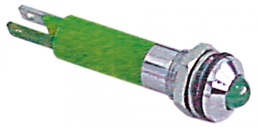 Lampa indicatoare - martor, cu LED 24 V, culoare verde, ø 5 mm, filet M8 - 359357