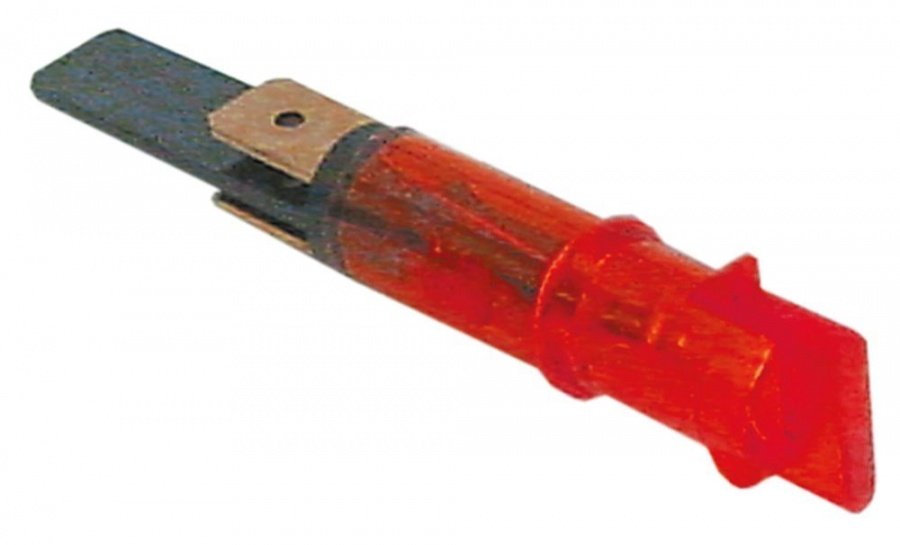 Lampa indicatoare rosie ø 9 mm, 230 V, conectori 6,3 mm - 359421