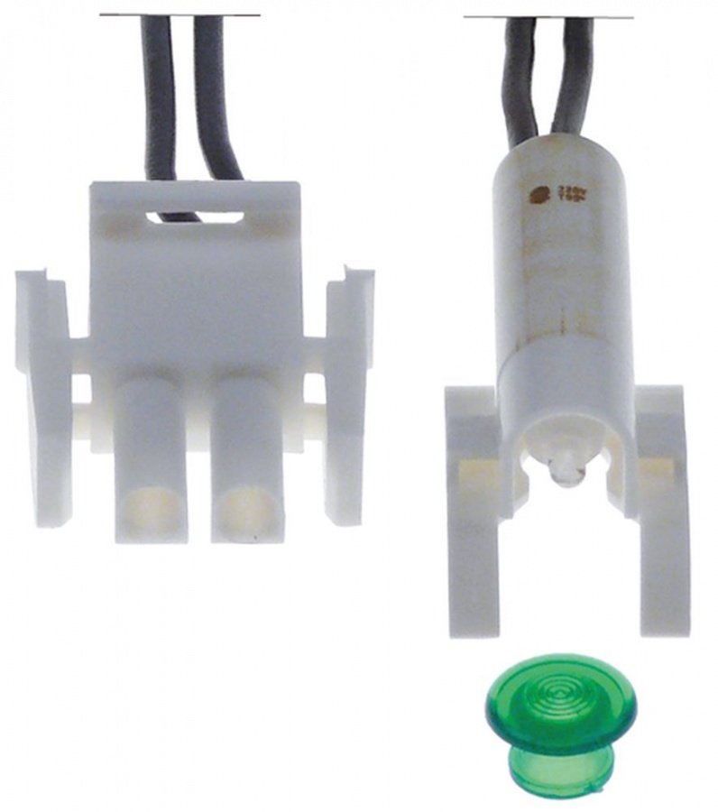 indicator light ø 8mm 230V green connection plug cable length 240mm temp.-resist. 90°C