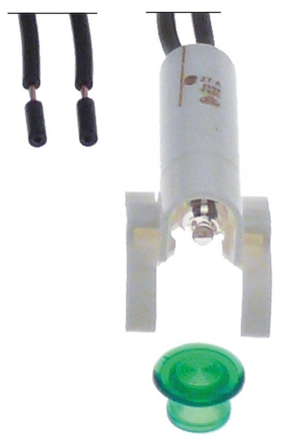 indicator lamp ø 8 mm 230 V green cable length 240 mm temp.-resist. 90°C - 359479