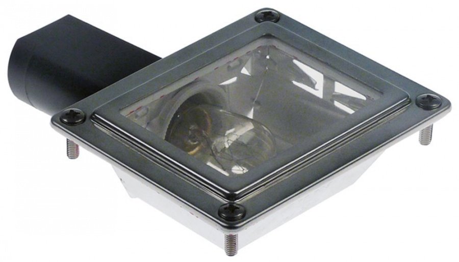 oven lamp complete 55x70mm 230 V 15 W socket E14 rectangular connection male faston 6.3mm L 87 mm