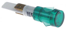 indicator light ø 12mm 250V green connection male faston 6,3mm temp.-resist. 120°C