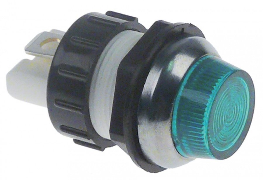 indicator light ø 19mm 230V green connection male faston 6,3mm