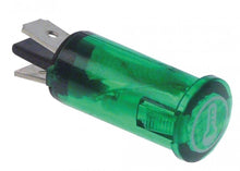 indicator light ø 13mm 230V green connection male faston 6,3mm temperature