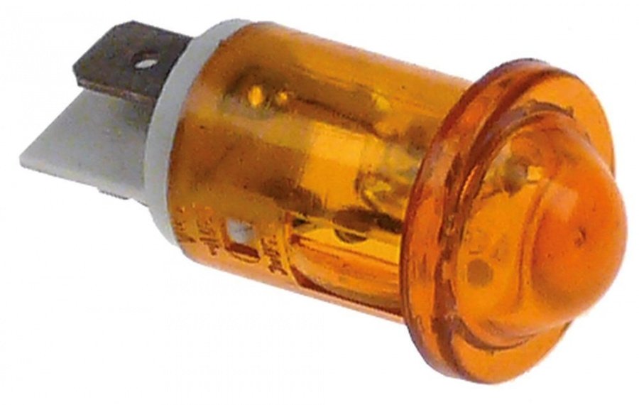 indicator light ø 16mm 220V yellow connection male faston 6,3mm temp.-resist. 150°C