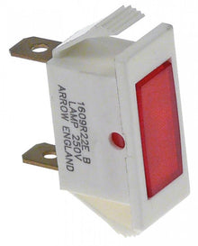 indicator light 27x12mm 250V red connection male faston 6,3mm