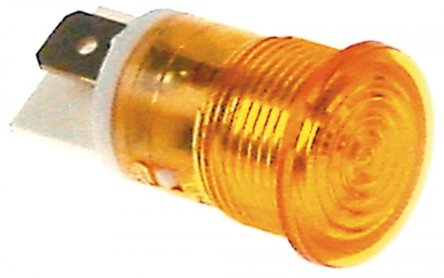 indicator lamp ø 16 mm 230 V yellow connection flat plug 6,3mm - Code 359834