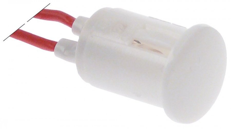 indicator light ø 16mm 230V white cable length 200mm cable material silicone wire
