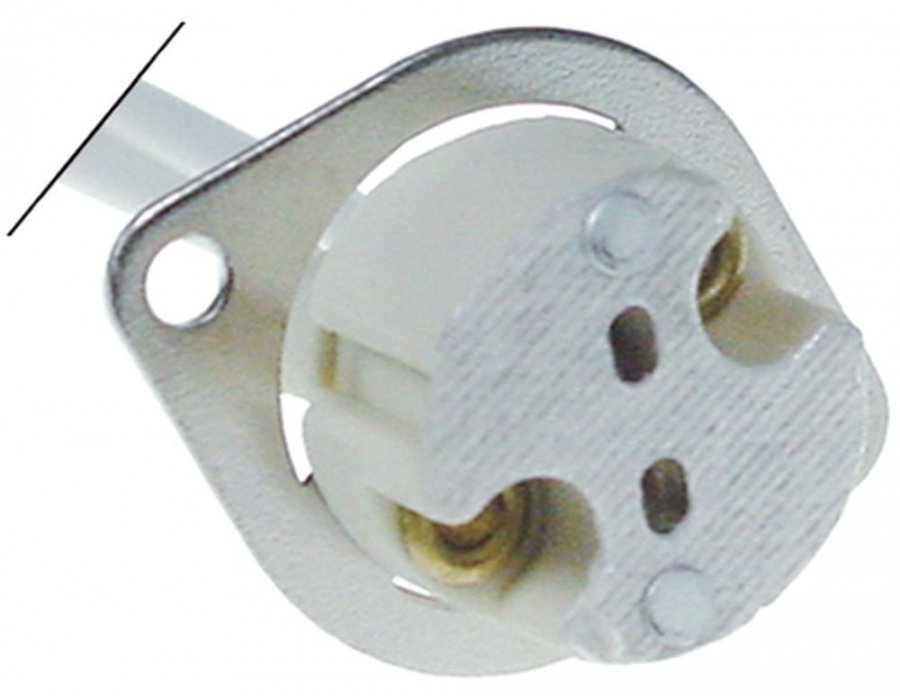 Soclu lampa G4 / G5.3 / G6.35 cu fire L 130 mm, distanta gauri fixare 26 mm - 359923