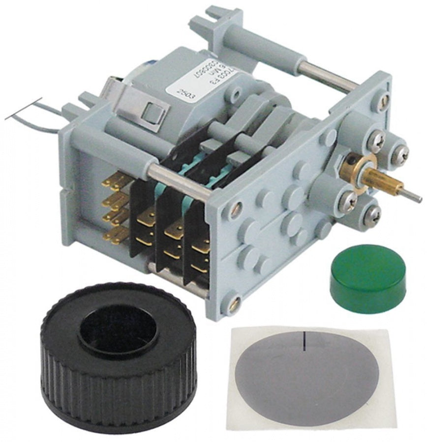 Timer 3 camere 230 V, 6 minute, cu buton restart, ax ø 6x4,6 mm, motor M37LN, CDC 7003F3 / 360255 - 360255