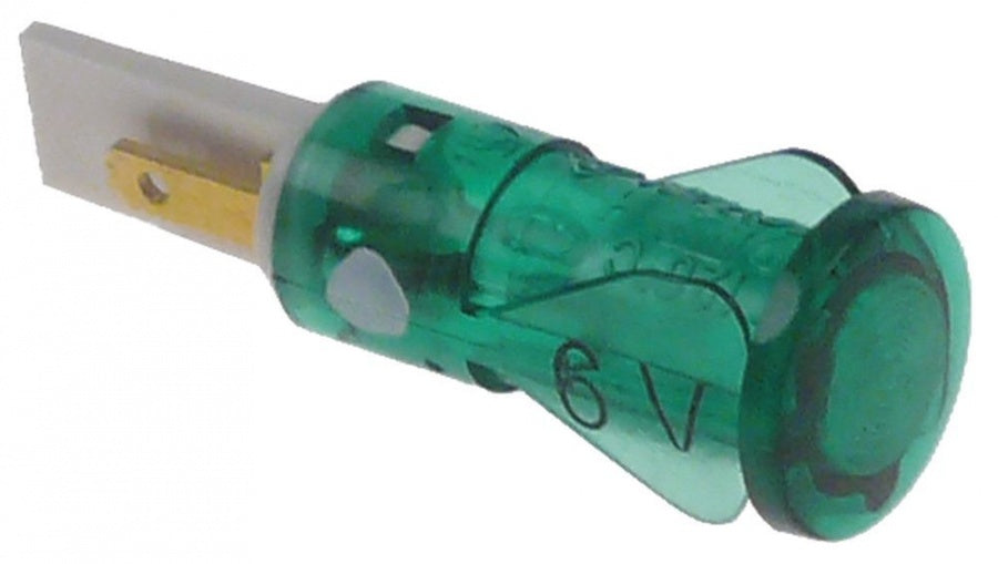 indicator light ø 10mm green 6V connection male faston 2,8mm Qty 1 pcs