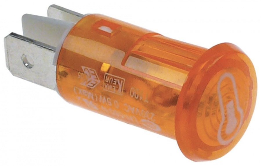 indicator light ø 12mm yellow 230V connection male faston 6,3mm thermometer