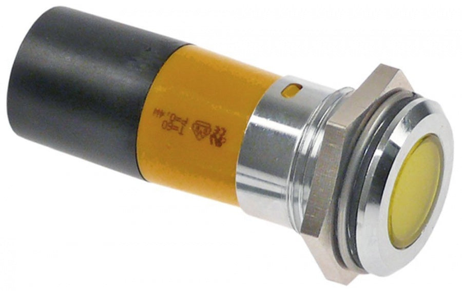 Lampa indicatoare galbena LED, montare ø 24 mm, 230 V - 360602