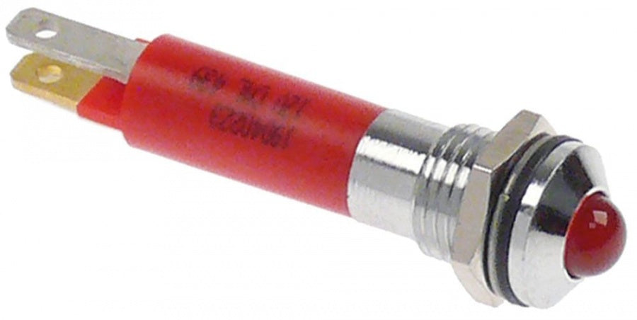 indicator light LED mounting ø 8 mm, 12V DC, red connection, F2.8x0.8