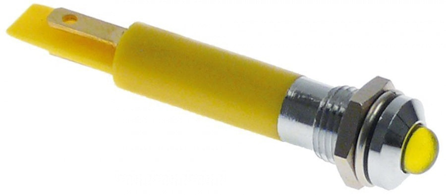 bec de semnalizare LED  ø montaj 8mm galben 230VAC racord F2,8x0,8 filet de fixare M8x0,75